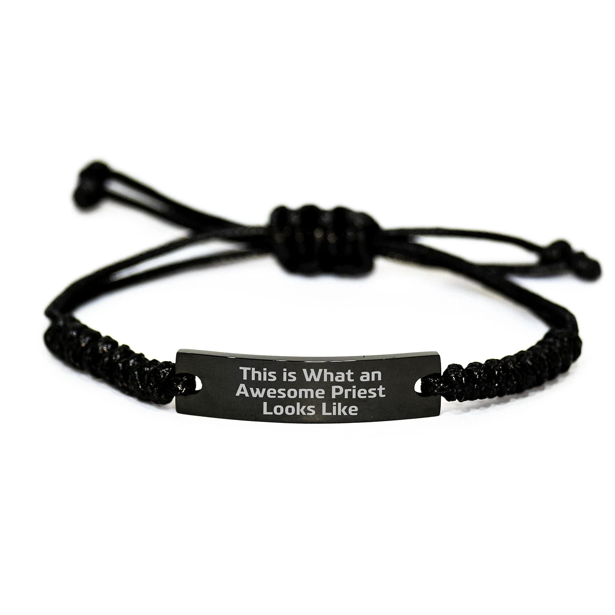 Funny Priest Rope Bracelet Gifts for Men from Family, Christmas Unique Presents for Priest, Rope Jewelry with Inspiring Quote
