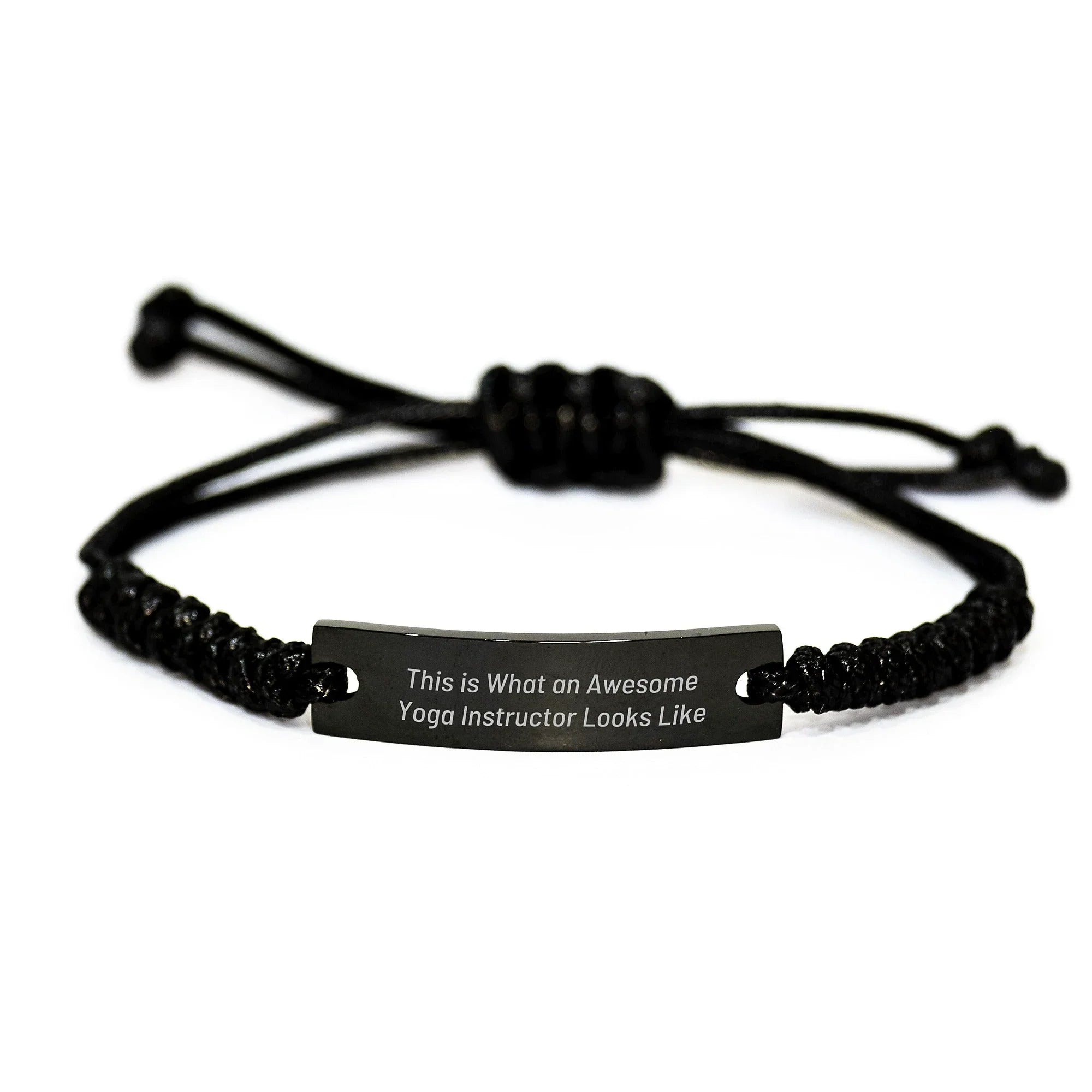 Gifts from Friends to Yoga Instructors, 'This Is What An Awesome Yoga Instructor Looks Like', Adjustable Rope Bracelet for Graduation, Unique Gifts for Women, Men, or Coworkers