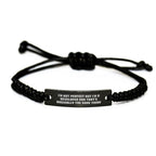 Funny Developer Gifts for Him - 'I'm Not Perfect' Rope Bracelet, Christmas Unique Men's Accessories, Adjustable Black Stainless Steel Interlaced Rope, Gifts from Friends, Family, Coworkers