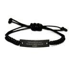 Funny Therapist Gifts for Men Rope Bracelet 'Therapist By Day, World's Best Dad By Night' Black Christmas Unique Presents
