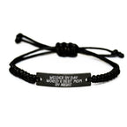 Funny Welder Gifts from Men to Women - Welder By Day Rope Bracelet, Adjustable Black Rope Gift for Welder Mom at Christmas