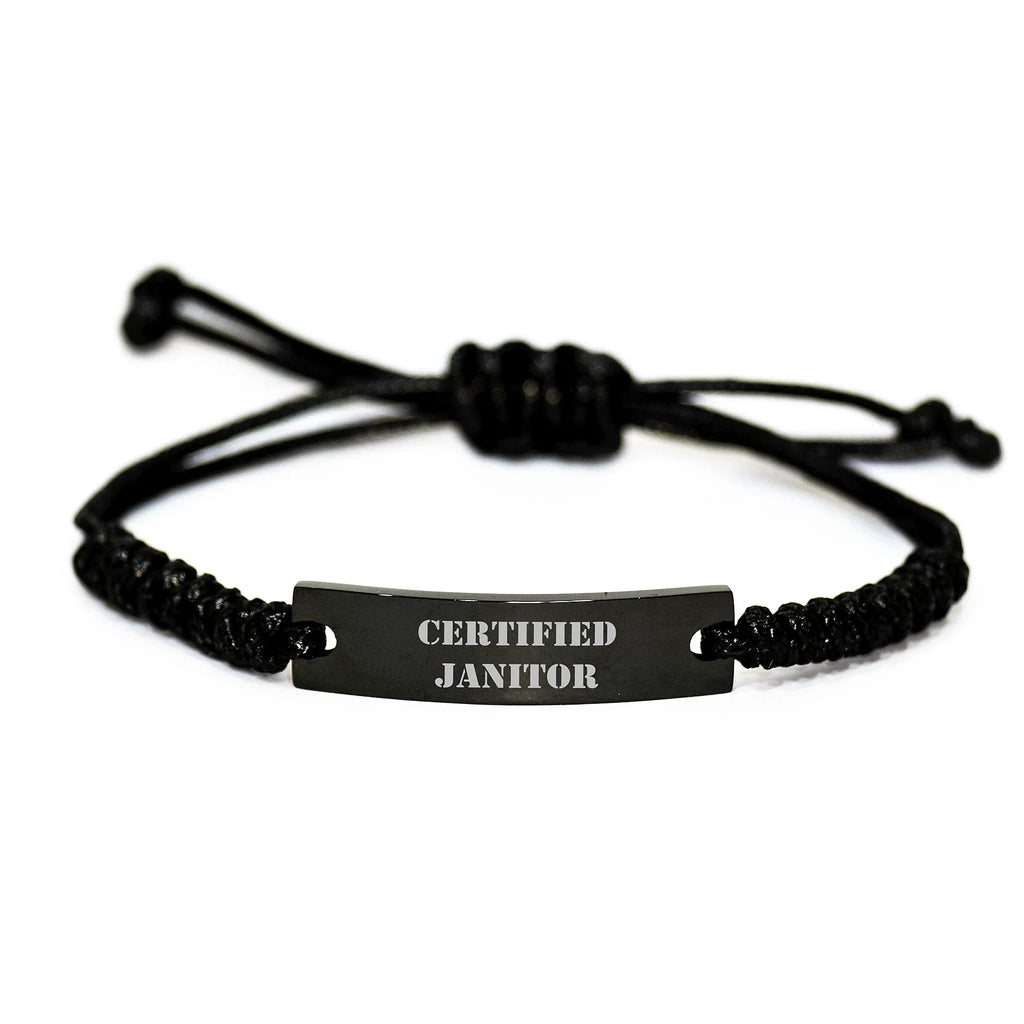 Funny Quotes for Janitor Valentine's Unique Gifts from Men to Women Rope Bracelet, Gift for Janitor Friends or Coworkers