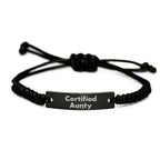 Funny Aunt Quotes Rope Bracelet Gifts from Family for Aunty Christmas Unique Presents Rope Necklace