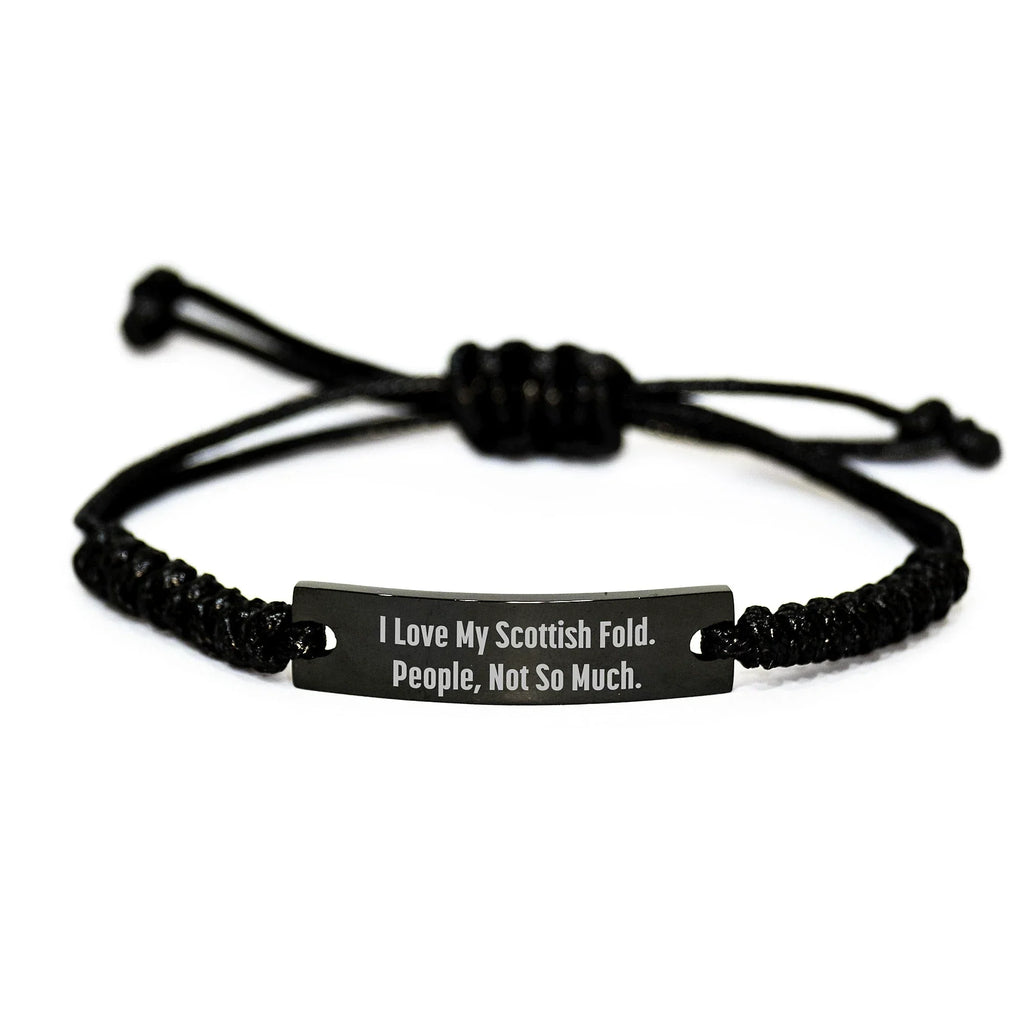 Scottish Fold Cat Lovers' Rope Bracelet, Funny Quote Gift from Family for Friend's Birthday