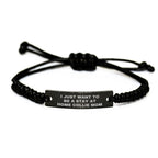 Collie Dog Mom Rope Birthday Unique Gift for Friends from I Just Want To Be A Stay At Home Collie Mom, Black Cord with Engraved Stainless Steel