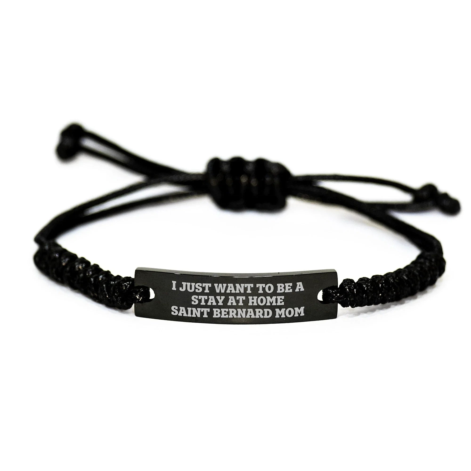 Saint Bernard Dog Mom Rope Bracelet, Funny Quote Gifts from Mom to Saint Bernard Dog, Birthday Unique Gifts for Saint Bernard Dog Owners