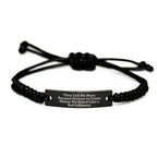 Funny Nana Gifts, Rope Bracelet with Quote, Gifts from Men to Nana, Gifts for Nana on Graduation, Adjustable Rope Necklace with Engraved Black Stainless Steel