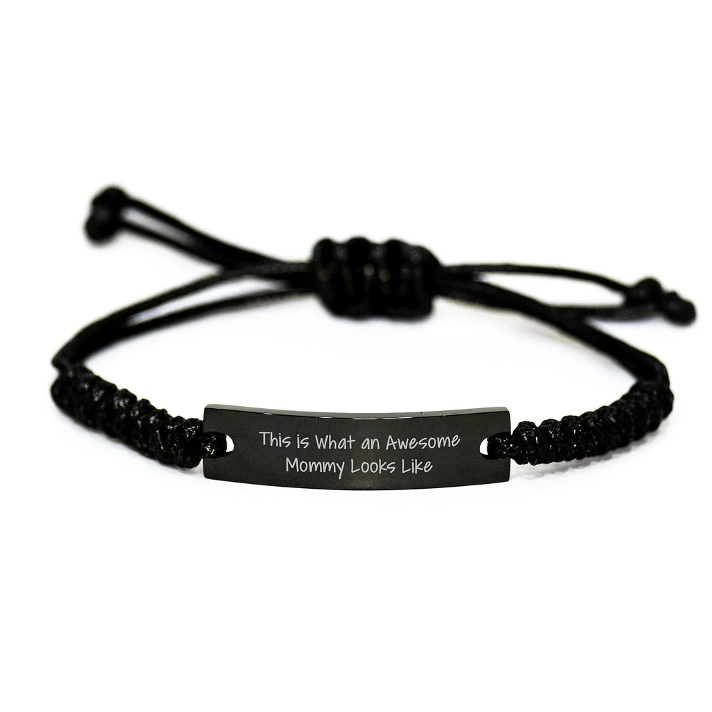 Funny Mommy Gifts, Inspirational Rope Bracelet, Gifts from Family to Awesome Mommy - 'This Is What An Awesome Mommy Looks Like' Christmas Unique Gifts