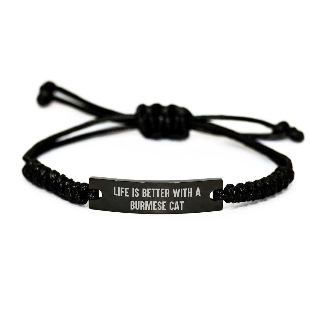 Burmese Cat Lovers Gifts from Men to Women Valentine's Unique Rope Bracelet Life Is Better With A Burmese Cat