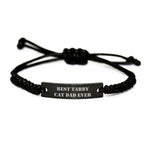 Funny Tabby Cat Dad Rope Bracelet, Valentine's Unique Gifts for Men from Daughter, Tabby Cat Enthusiast