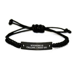 Funny Wyoming Rope Bracelet Gifts from Friends for Valentine's Lovers, Wyoming Is Calling I Must Go Inspirational Quote, Adjustable Black Rope Bracelet for Men Women
