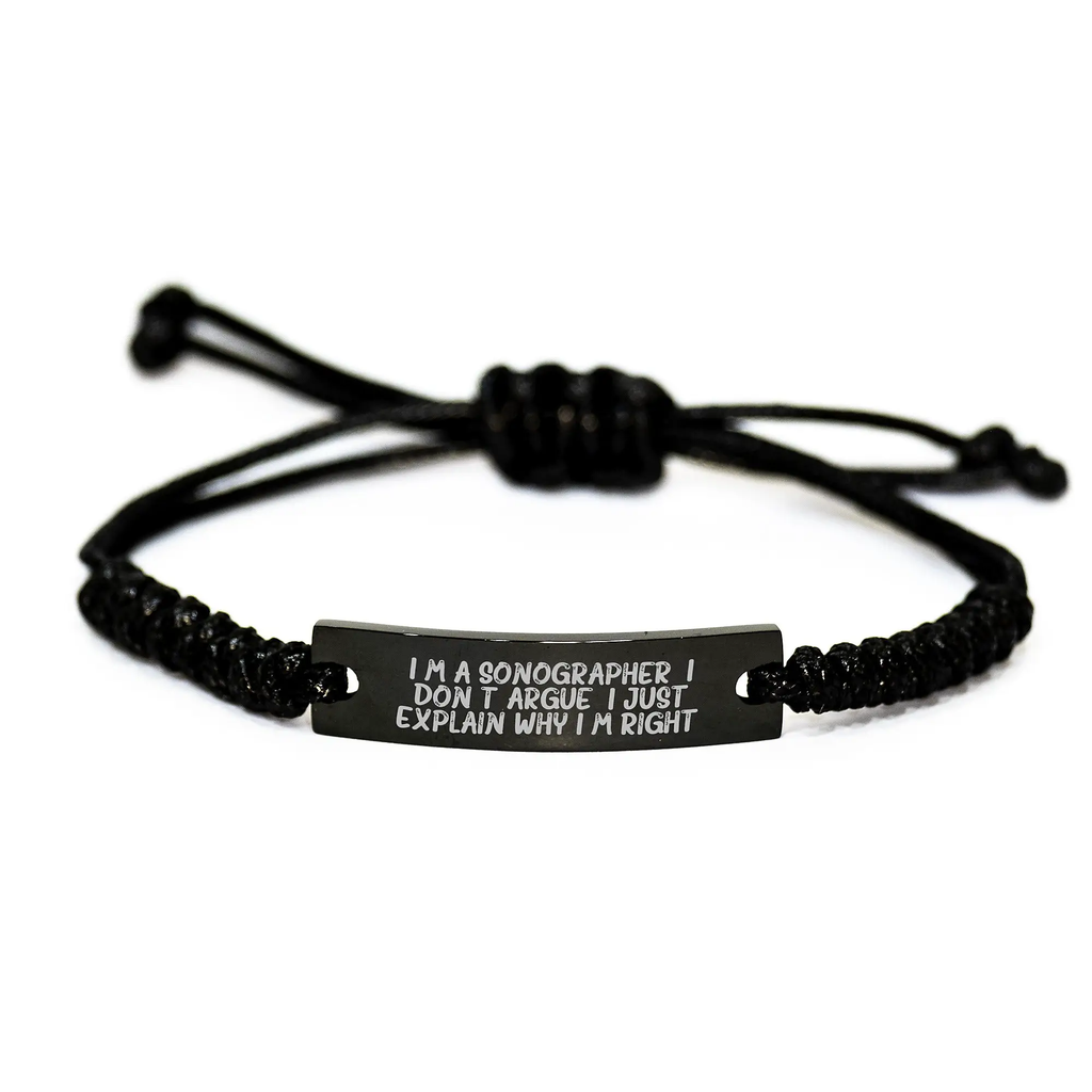 Sonographer Keepsake Rope Bracelet for Him Birthday Gift - Image 1