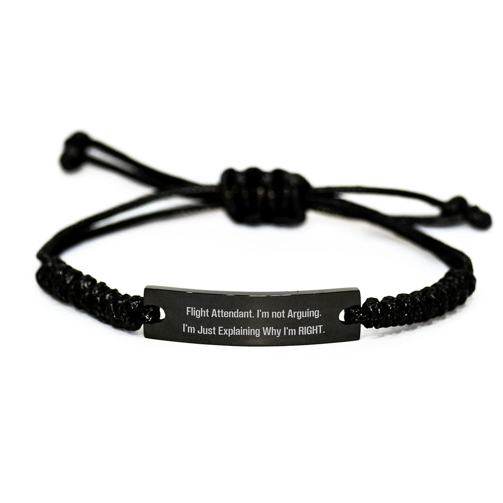 Flight Attendant Gifts from Friends - Funny Rope Bracelet, Adjustable Rope Gift for Flight Attendant Men or Women, Christmas Unique Presents