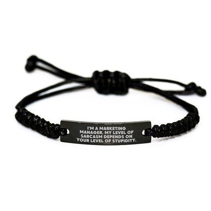 Funny Marketing Manager Rope Bracelet Gifts from Friends for Men - Christmas Unique Gifts for Marketing Manager - Image 1