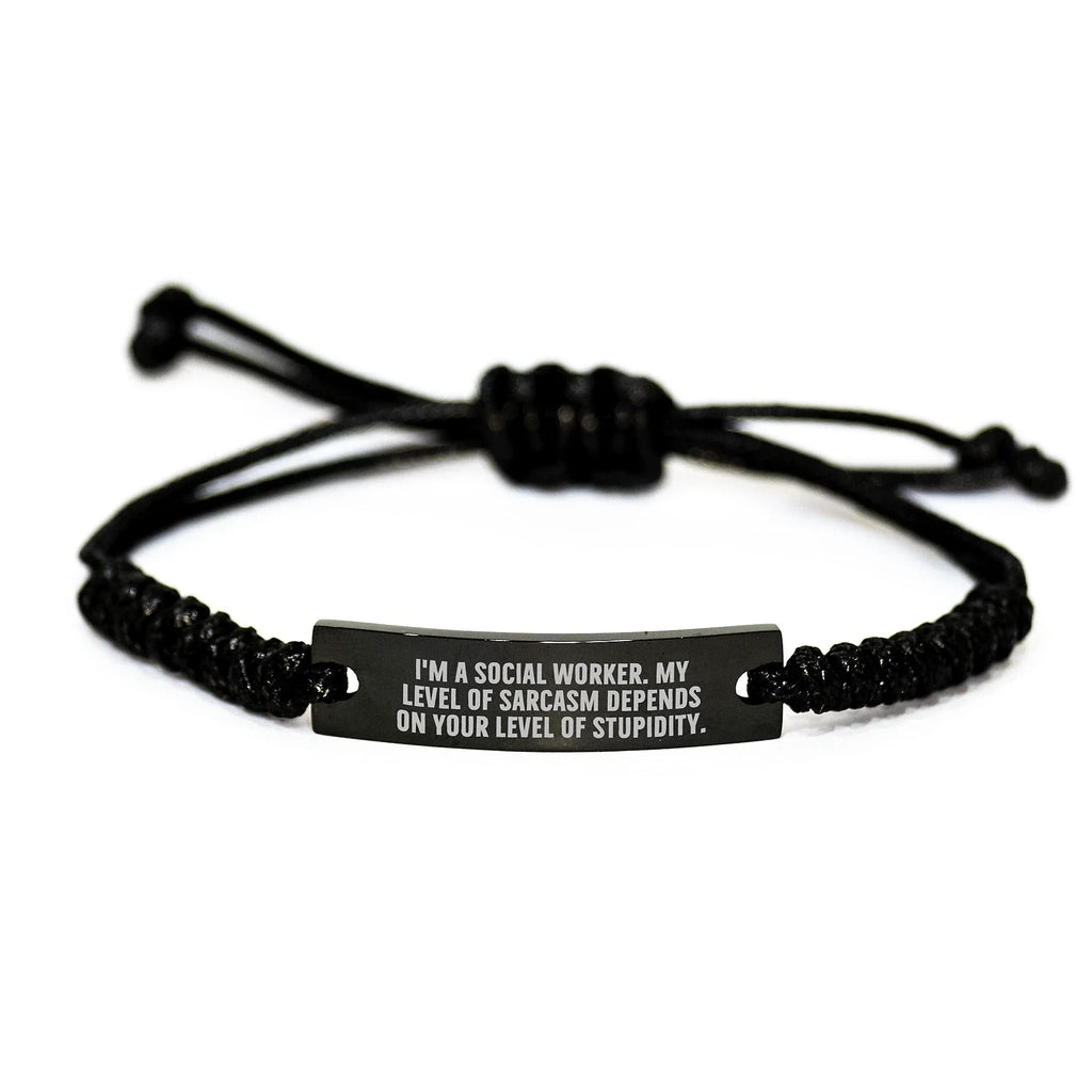 Funny Social Worker Rope Bracelet Gifts from Friends to Social Workers, Christmas Unique Gifts for Social Worker