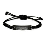 Funny Social Worker Rope Bracelet Gifts from Friends to Social Workers, Christmas Unique Gifts for Social Worker
