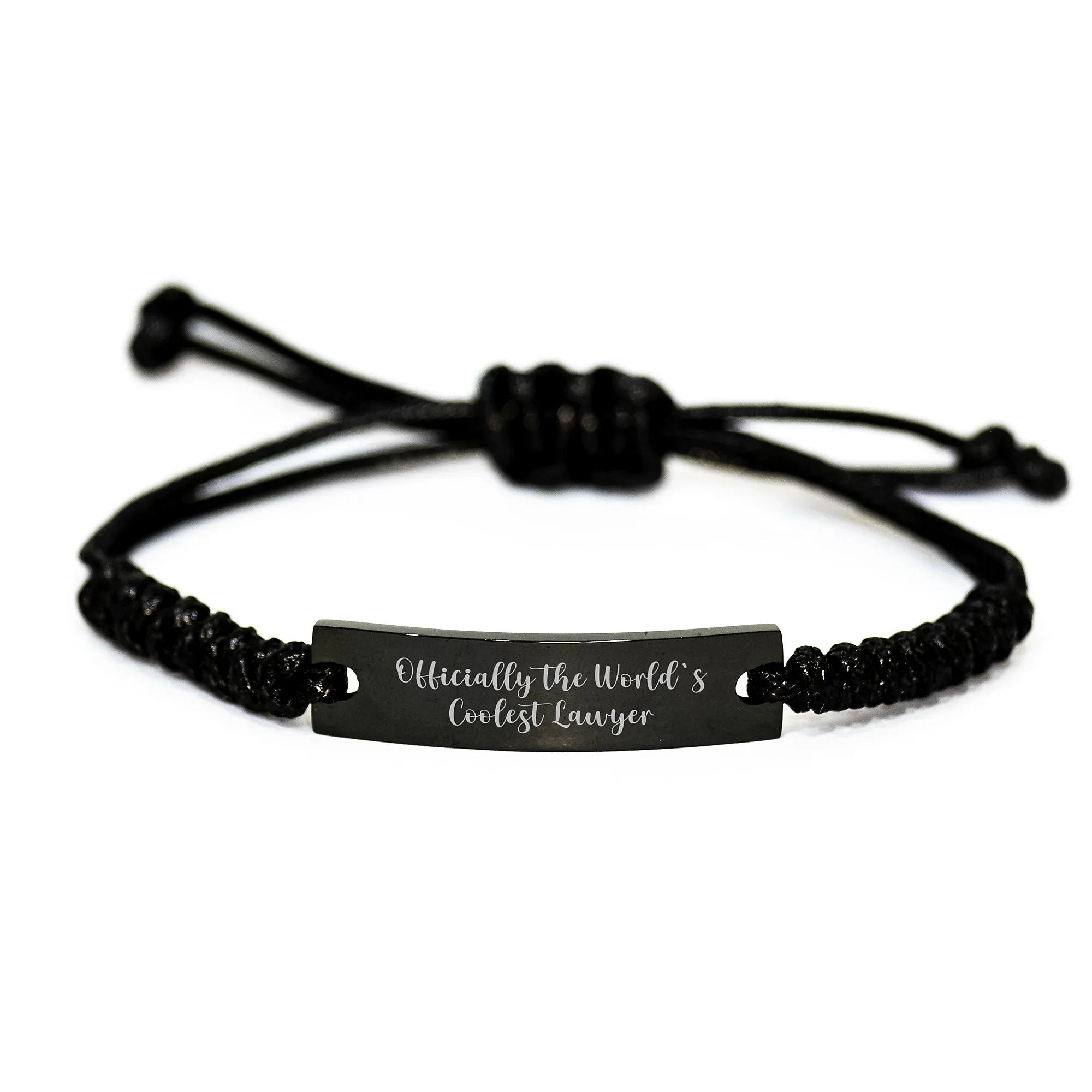 Funny Lawyer Rope Bracelet Gifts for Men from Friends, Unique Christmas Unique for Him, 'Officially The World's Coolest Lawyer' Engraved Rope Accessory