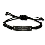 Funny Minister Gifts, Unique Rope Bracelet for Men, Christmas Unique Gifts from Friends to Minister, 'Officially The World's Coolest Minister' Engraved