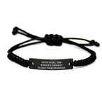 Funny Nurse Practitioner Gifts from Friends to Celebrate Christmas - 'Officially The World's Coolest Nurse Practitioner' Rope Bracelet, Adjustable Black Rope for Women or Men
