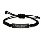Unique Senator Rope Bracelet Gifts for Men Gifts from Family - 'Officially The World's Coolest Senator' Funny Quote Rope Bracelet Christmas Unique Gifts