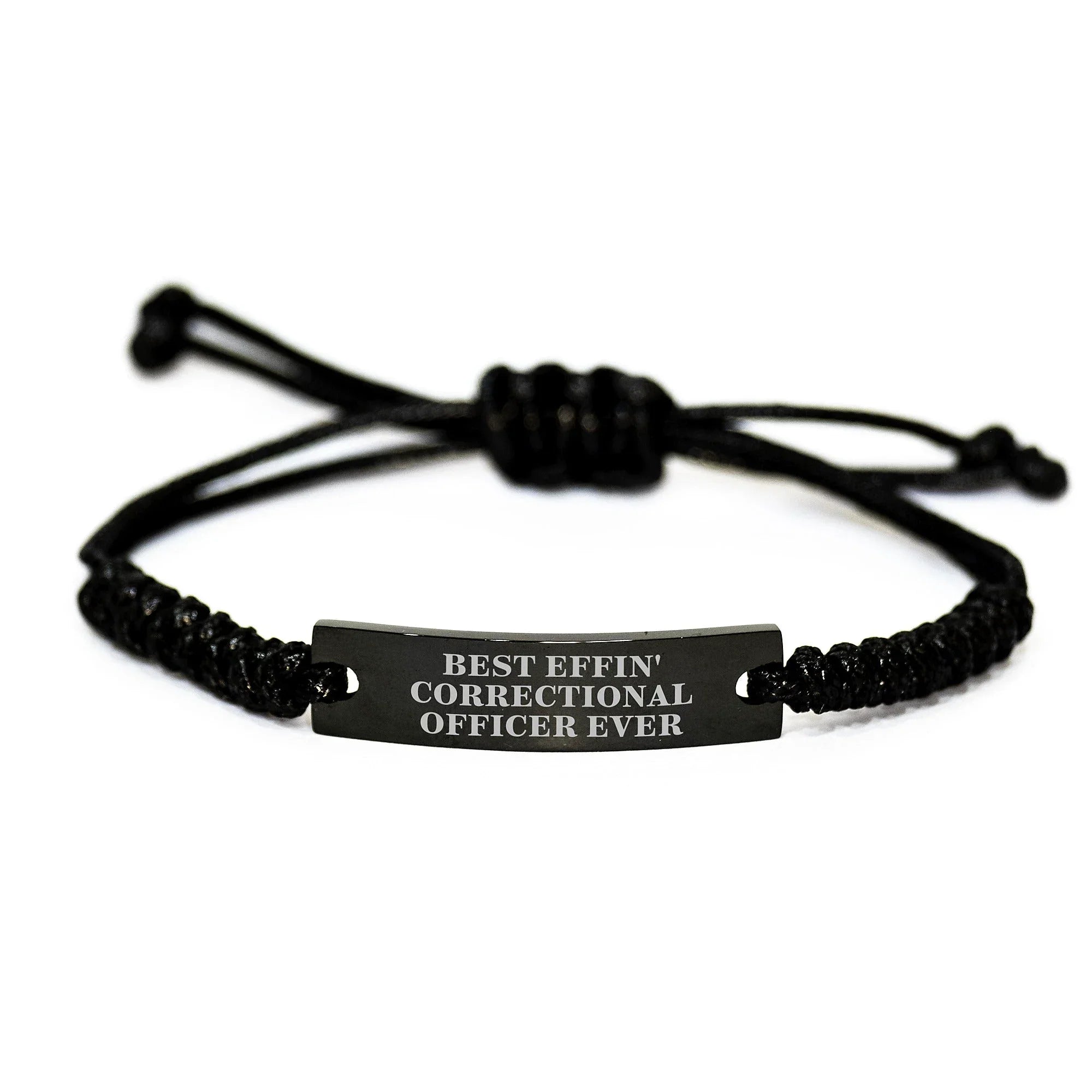 Funny Correctional Officer Gifts - Best Effin' Correctional Officer Ever Rope Bracelet for Correctional Officer, Graduation Unique Gifts for Men, Women, Friends, Coworkers, Family