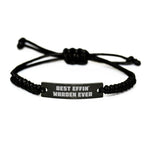 Warden Rope Bracelet Funny Quote Gifts for Men, Best Effin' Warden Ever, Christmas Unique Presents from Family and Friends