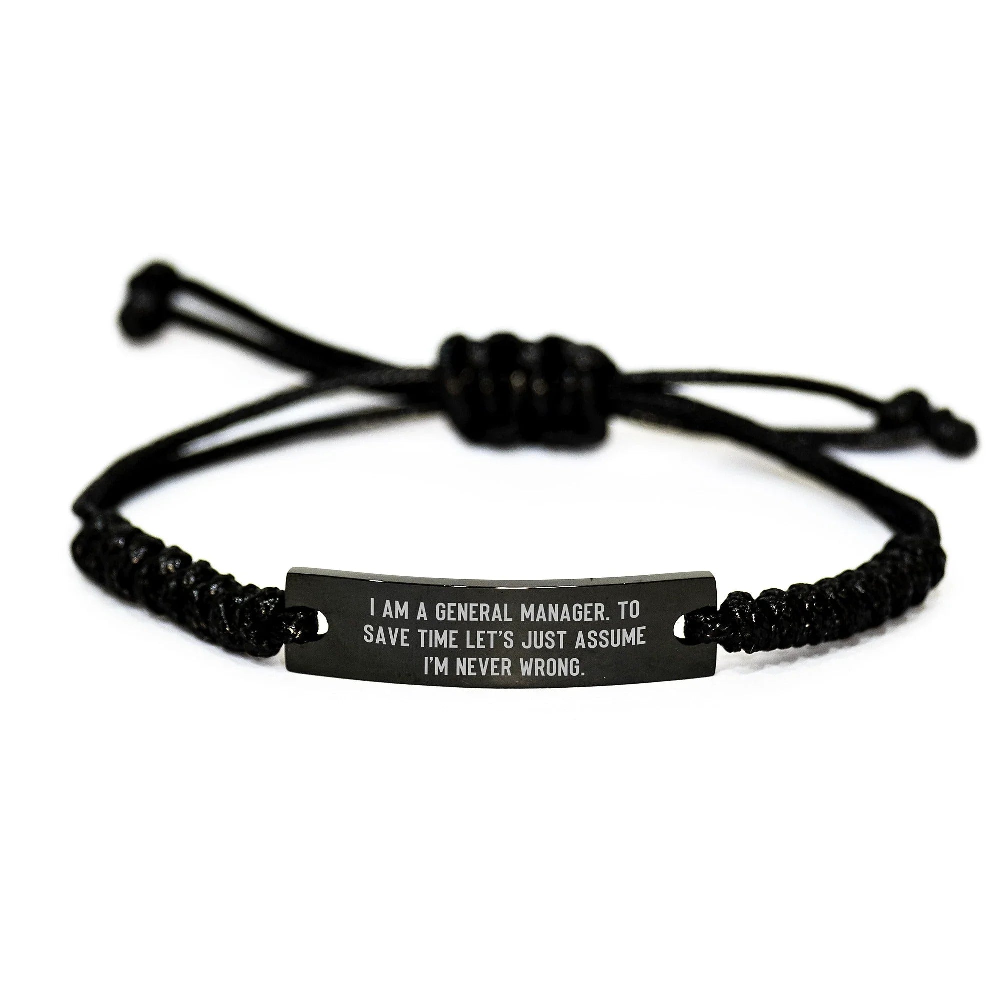 Funny Rope Bracelet for General Manager Gifts from Friends - Christmas Unique Gifts for Men - General Manager Rope Accessory