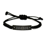 Funny Designer Rope Bracelet with Inspirational Quote Gifts from Friends for Men, Women, or Coworkers - Adjustable Black Rope Jewelry Christmas Unique Gifts