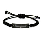 Funny Law Enforcement Officer Gifts from Friends for Men, 'If At First You Don't Succeed' Rope Bracelet with Black Stainless Steel and Interlaced Rope, Perfect Unique Christmas Unique Gifts