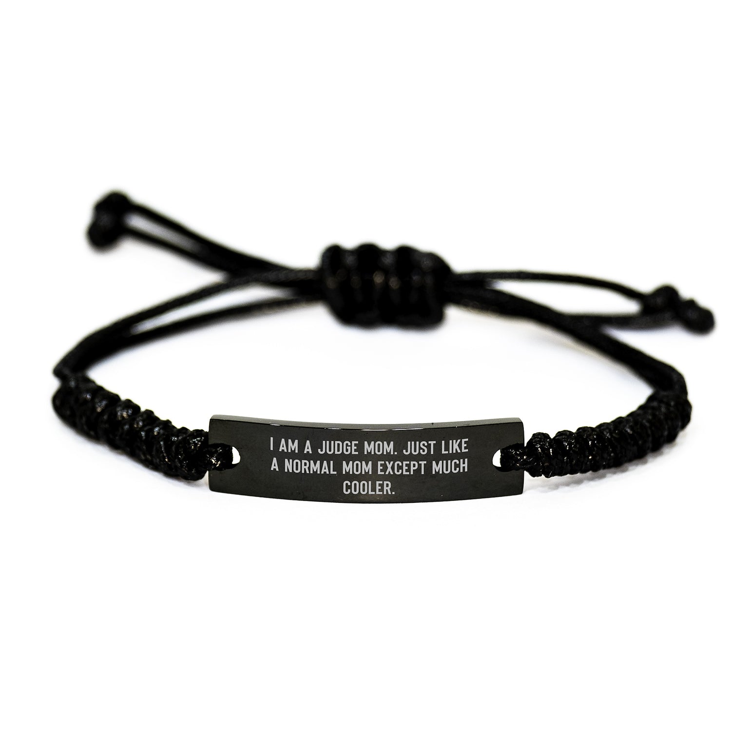 Judge Mom Rope Bracelet, Funny Quote, Adjustable Black Stainless Steel Rope, Ideal Gifts from Family, Friends, Coworkers, Graduation Unique Gifts for Judge, Men, Women - Image 1