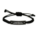 Funny Detective Rope Bracelet Gifts from Friends, Gifts for Detective Men, Christmas Unique Gifts, Keep 'Calm, I'm (almost) A Detective.'