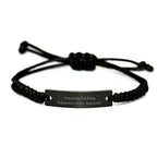 Funny Administrative Assistant Gifts from Friends - Amazing F--king Administrative Assistant Rope Bracelet for Women Coworkers Men Christmas Unique Gifts