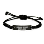 Funny Court Clerk Gifts from Men to Court Clerk, Amazing Rope Bracelet for Graduation Unique Gifts