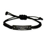 Funny School Psychologist Rope Bracelet Gifts for Friends and Family, Amazing F--king Quote, Christmas Unique