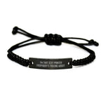 Sexy Painter Gifts from Friends for Painter's Graduation Unique Rope Bracelets, 'I'm That Sexy Painter Everybody's Talking About.', Adjustable Black Rope with Stainless Steel Engraving