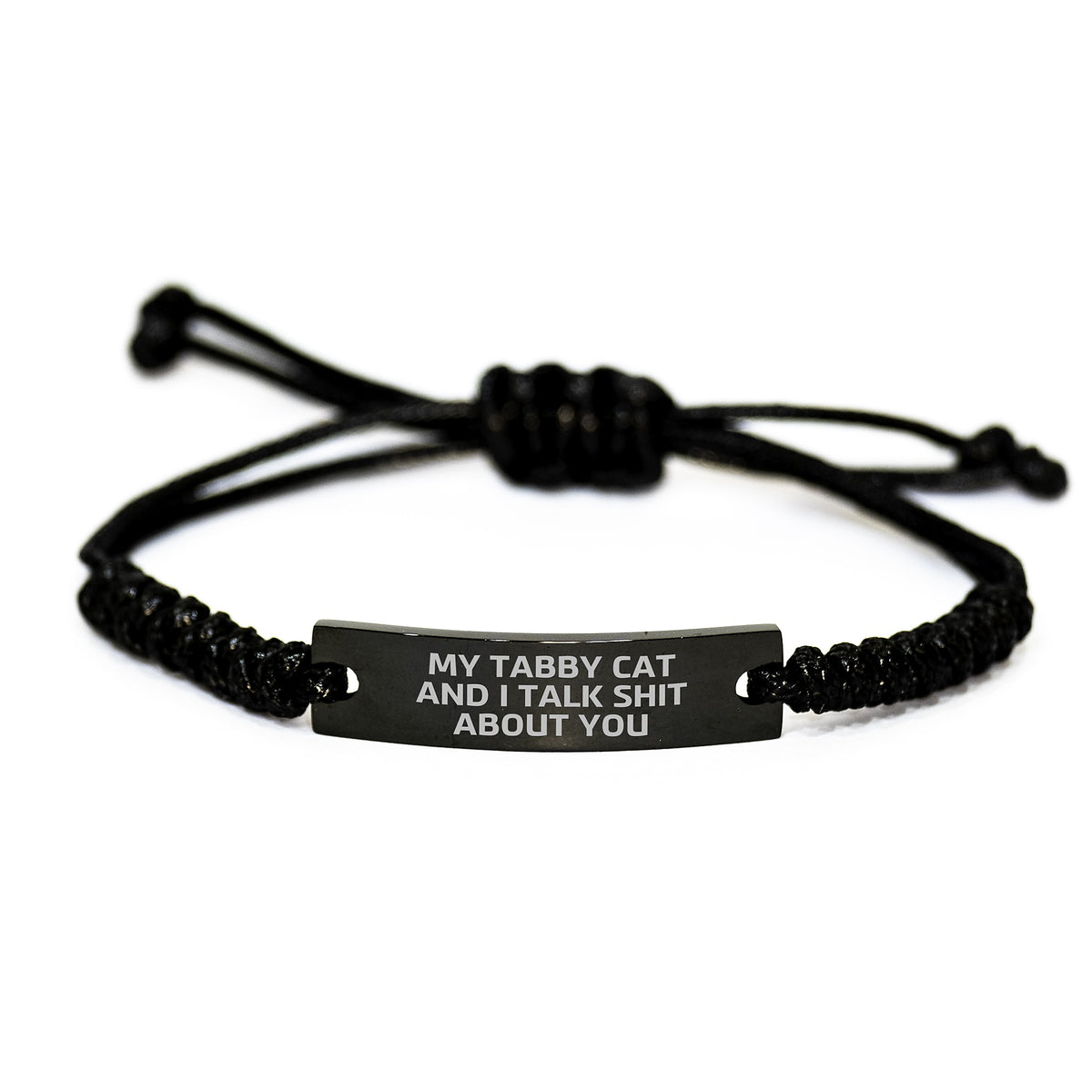 Tabby Cat Keepsake Rope Bracelet for Him Surprise Christmas Gift - Image 1