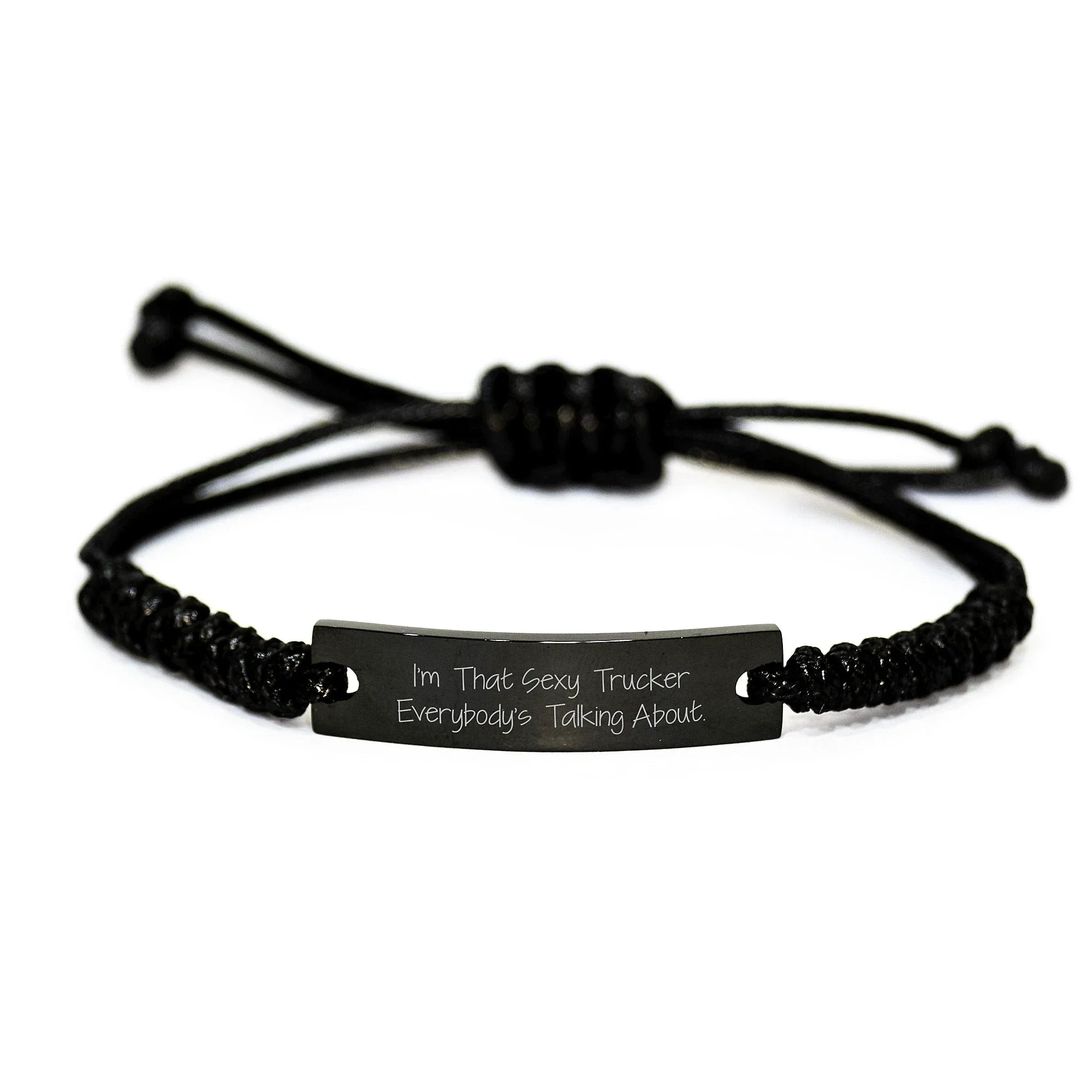 Funny Trucker Gifts from Friends for Graduation Unique Rope Braceltes with Quote 'I'm That Sexy Trucker Everybody's Talking About.' for Men and Women