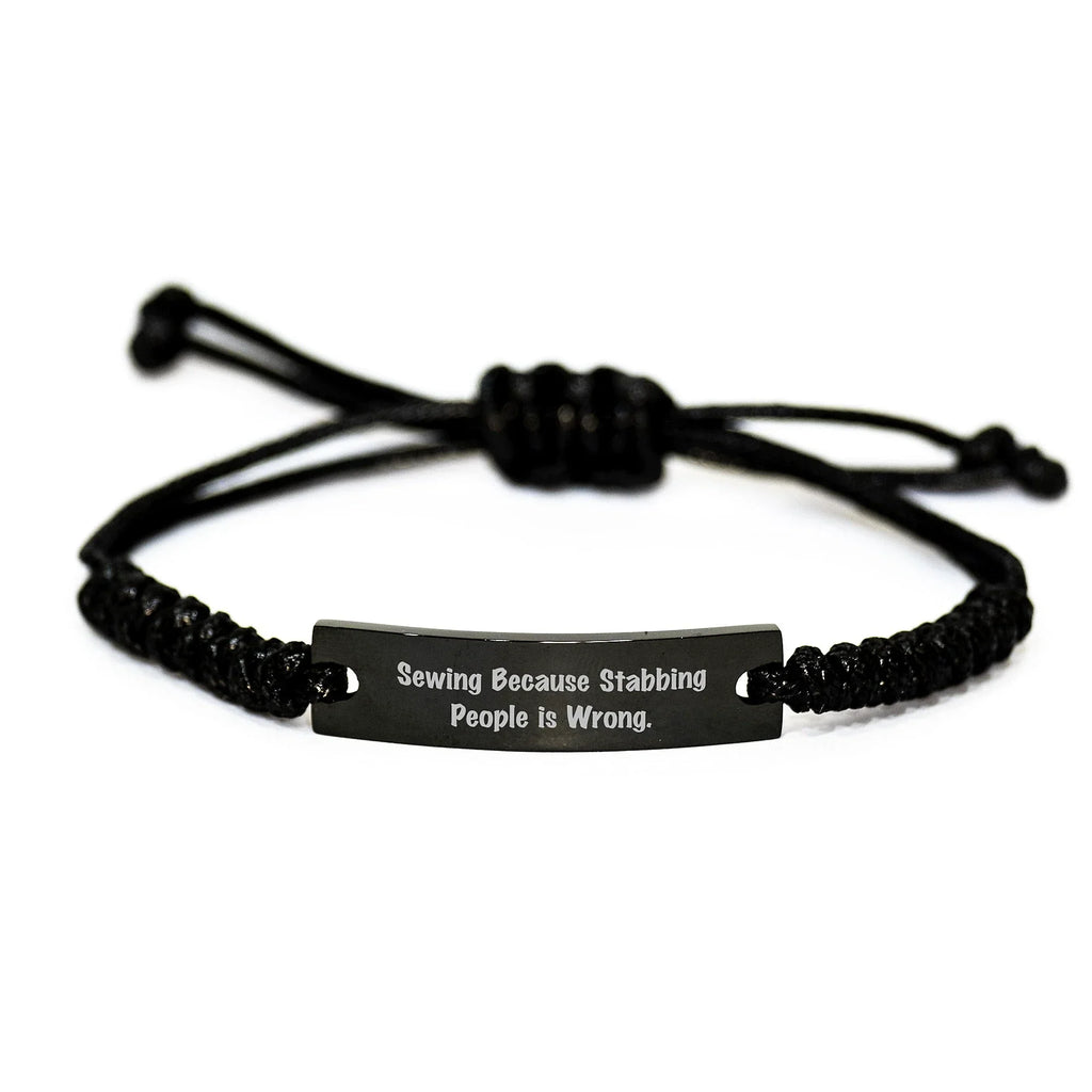 Sewing Enthusiasts' Delight, Funny Rope Bracelet for Sewing Friends, Gifts from Family for Birthday