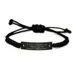 Unique Christmas Unique Gifts for Domestic Medium Hair Cat Lovers, Funny Quote Rope Bracelet, Adjustable Black Rope Charm for Friends, Family, Coworkers, Men, and Women