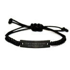 Funny Bicolor Cat Lovers Gifts from Men to Friends, Rope Jewelry for Birthday Celebration, I Like A Handful Of Humans And My Bicolor Cat, Adjustable Black Interlaced Rope Bracelet
