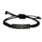 Funny Respiratory Therapist Gifts for Birthday, I Became A Respirapist For The Money And Fame Quote Rope Bracelet from Friends to Family