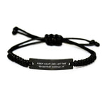 Funny Secretary Rope Bracelet Gifts from Men to Secretary, Unique Christmas Unique Gifts for Secretary, 'Keep Calm And Let The Secretary Handle It' Rope Bracelet