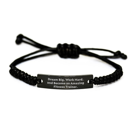 Inspirational Fitness Trainer Rope Bracelet Gifts from Friends, Fitness Trainer Birthday Unique Gifts for Him - Image 1