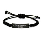 Funny Financial Advisor Gifts from Friends, Inspirational Rope Bracelet for Men - Christmas Unique Gifts for Future Financial Advisor