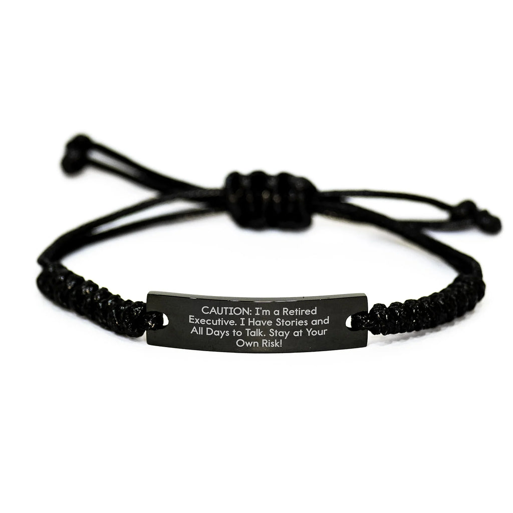 Executive Rope Bracelet, Funny 'Stay At Your Own Risk' Quote, Gifts for Executive Men, Christmas Unique Gift for Executive Friends, Handmade Rope Jewelry