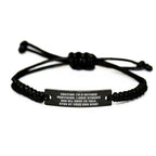 Funny Mortician Gifts - Mortician Rope Bracelet with Caution Quote, Adjustable Black Interlaced Rope, Valentine's Unique Gifts from Family to Mortician Friends