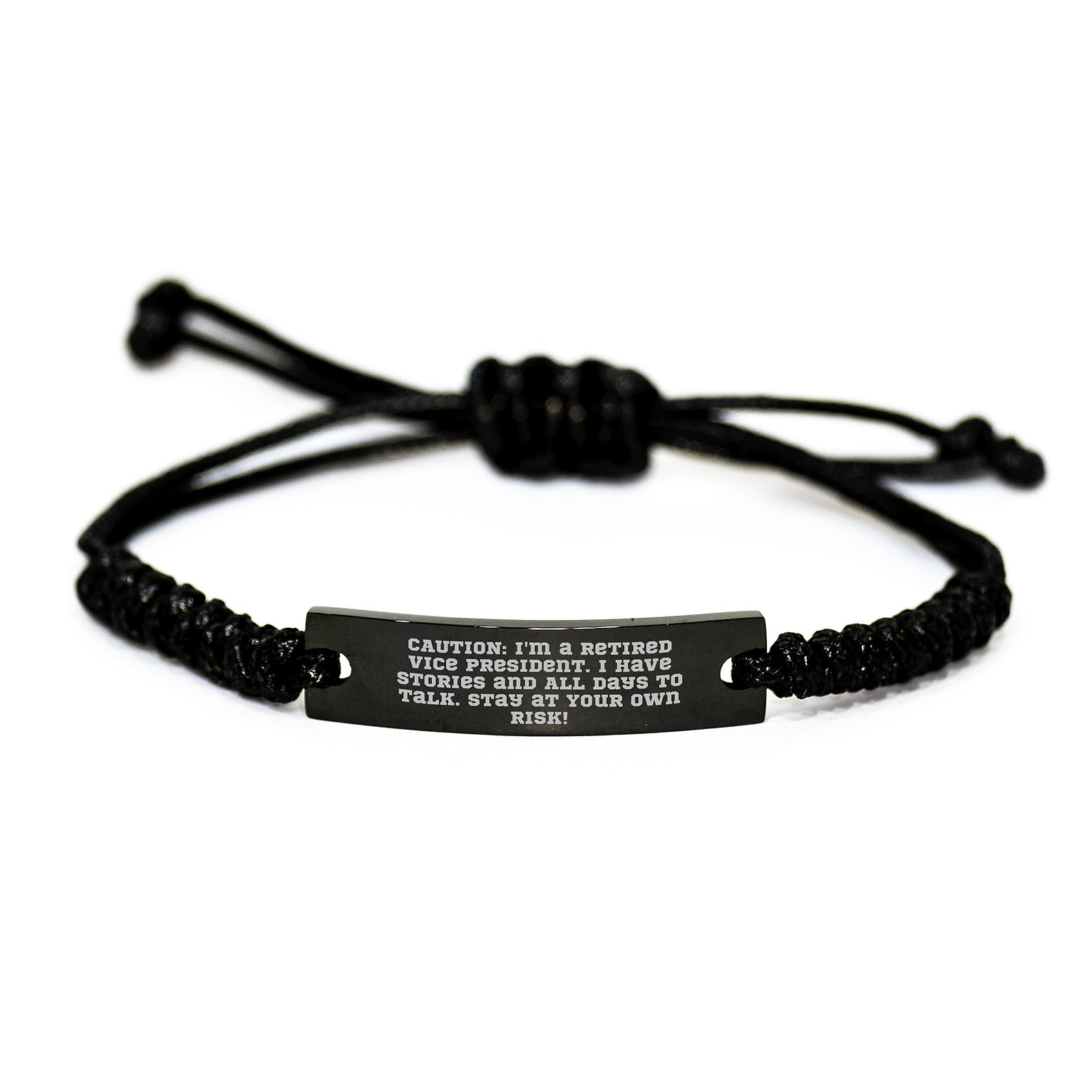 Funny Vice President Gifts for Men from Friends - Adjustable Rope Bracelet with Quote, Graduation Unique Gifts - Image 1