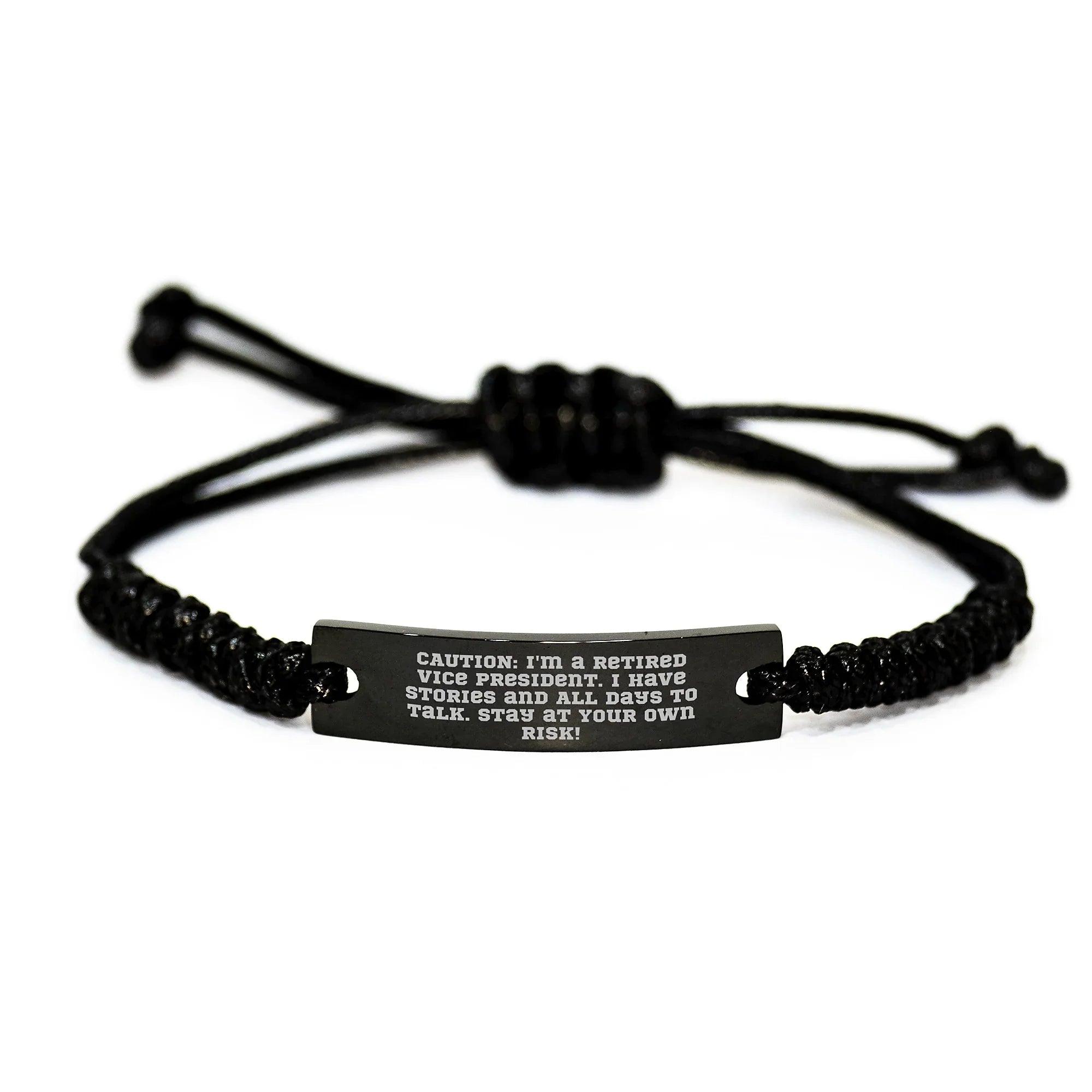 Funny Vice President Gifts for Men from Friends - Adjustable Rope Bracelet with Quote, Graduation Unique Gifts