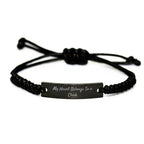 Funny Clerk Gift, 'My Heart Belongs To A Clerk', Adjustable Rope Bracelet for Men, Women, Coworkers, Family, Unique Graduation Gifts from Men, Women, Friends