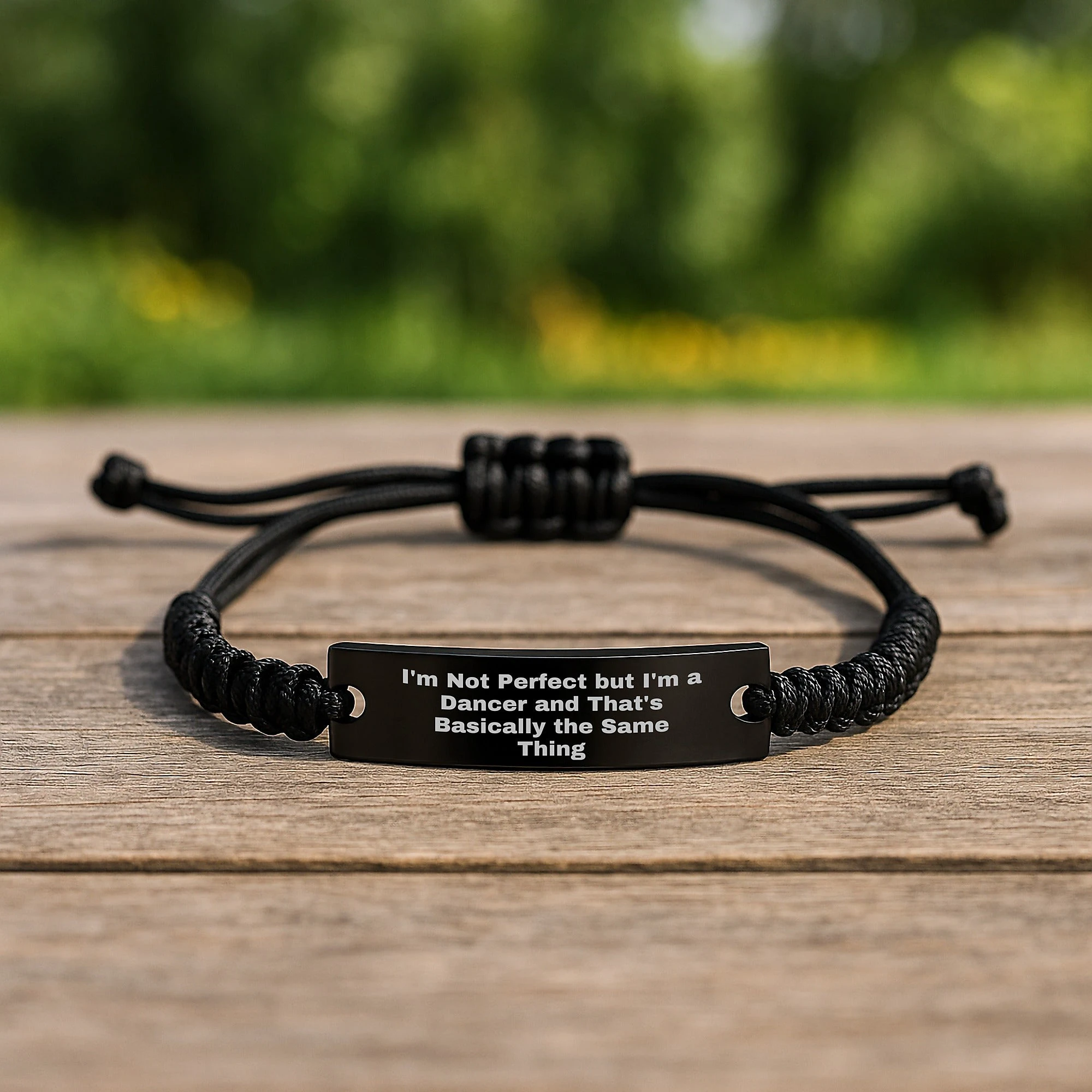 Funny Dancer Gifts from Men to Dancer Friends for Christmas Unique Rope Bracelet, 'I'm Not Perfect But I'm A Dancer And That's Basically The Same Thing'
